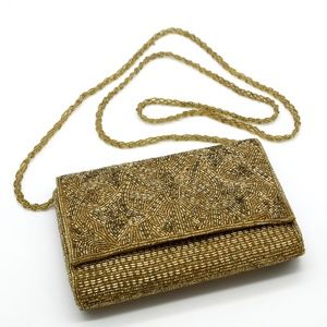 Vintage Gold Beaded Formal Purse